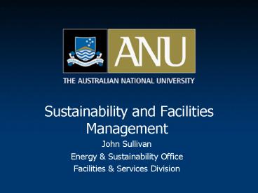 Sustainability and Facilities Management
