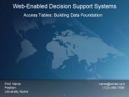 WebEnabled Decision Support Systems