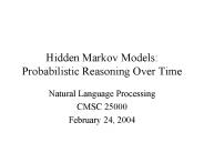 Hidden Markov Models: Probabilistic Reasoning Over Time