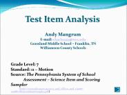Test Item Analysis