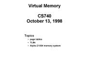 Virtual Memory CS740 October 13, 1998