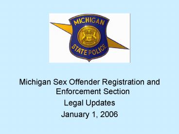 Michigan Sex Offender Registration and Enforcement Section