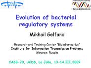 Evolution of bacterial regulatory systems