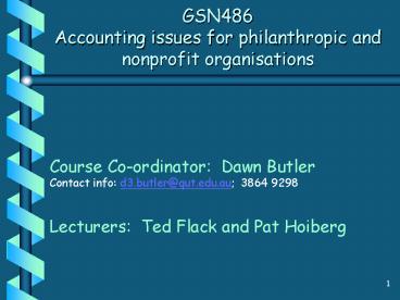 Australian Accounting Standards for Non Profits