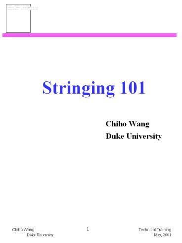 Stringing 101