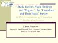 Study Design, Main Findings and Region: the Canadians and Their Pasts Survey at the Association of C PowerPoint PPT Presentation