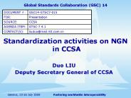 Standardization activities on NGN in CCSA