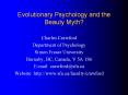 Evolutionary Psychology and the Beauty Myth? PowerPoint PPT Presentation