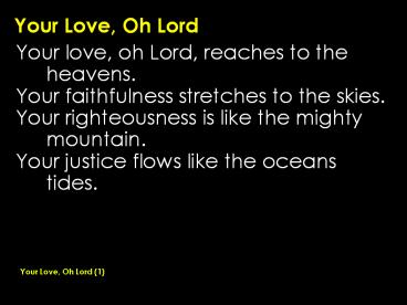 Your Love, Oh Lord