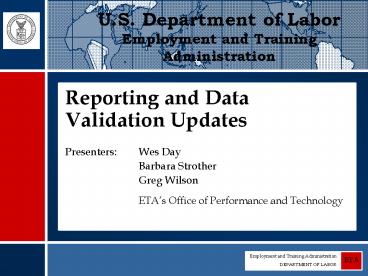 PPT – Reporting and Data Validation Updates PowerPoint presentation ...