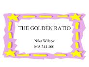 THE GOLDEN RATIO