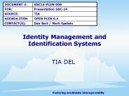 Identity Management and Identification Systems