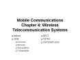 Mobile Communications Chapter 4: Wireless Telecommunication Systems PowerPoint PPT Presentation