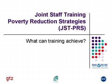 Joint Staff Training Poverty Reduction Strategies JSTPRS
