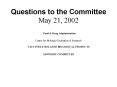 Questions to the Committee May 21, 2002 Food PowerPoint PPT Presentation