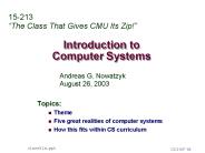 Introduction to Computer Systems