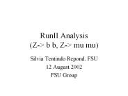 RunII Analysis (Z-> b b, Z-> mu mu)