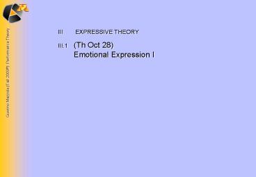 III EXPRESSIVE THEORY