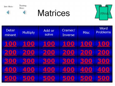 Matrices