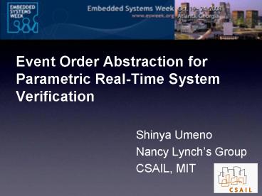 Event Order Abstraction for Parametric RealTime System Verification