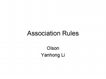Association Rules