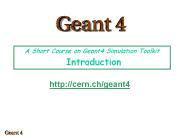 A Short Course on Geant4 Simulation Toolkit  Introduction