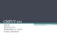 CMPUT 101 PowerPoint PPT Presentation