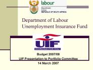 Department of Labour Unemployment Insurance Fund