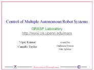 Control of Multiple Autonomous Robot Systems