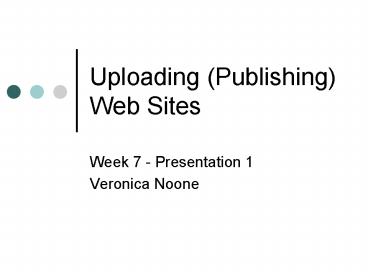 Uploading Publishing Web Sites