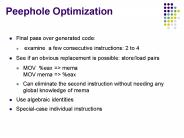 Peephole Optimization