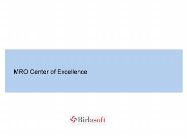 MRO Center of Excellence