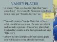 VANITY PLATES PowerPoint PPT Presentation