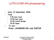 LCTPCLPWP9th phonemeeting