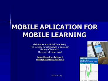 MOBILE APLICATION FOR MOBILE LEARNING