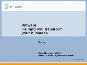 VMware: Helping you transform your business.