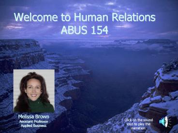 Welcome to Human Relations ABUS 154