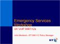 Emergency Services Workshop PowerPoint PPT Presentation