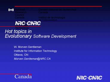 Hot topics in Evolutionary Software Development