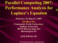 Parallel Computing 2007: Performance Analysis for Laplace PowerPoint PPT Presentation