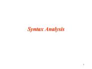 Syntax Analysis