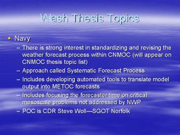 Wash Thesis Topics