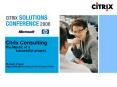 Citrix Consulting The Mystic of a successful project PowerPoint PPT Presentation