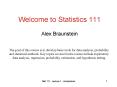 Welcome to Statistics 111 PowerPoint PPT Presentation
