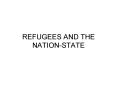 REFUGEES AND THE NATIONSTATE PowerPoint PPT Presentation