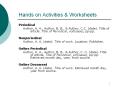 Hands on Activities PowerPoint PPT Presentation