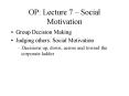 OP: Lecture 7 Social Motivation PowerPoint PPT Presentation