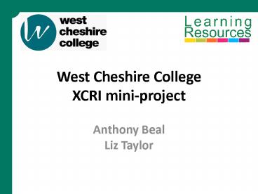 West Cheshire College XCRI miniproject