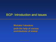 BGP: Introduction and Issues