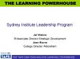 Sydney Institute Leadership Program PowerPoint PPT Presentation